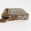 GUCCI GG PLUS Canvas Clutch Bag PVC Leather Beige Auth BA6769-5