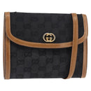 GUCCI GG Canvas Shoulder Bag Canvas Black Brown Auth BA6774-1