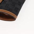 GUCCI GG Canvas Shoulder Bag Canvas Black Brown Auth BA6774-9