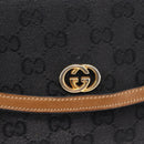 GUCCI GG Canvas Shoulder Bag Canvas Black Brown Auth BA6774-17