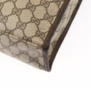 GUCCI GG Supreme Web Sherry Line Hand Bag PVC Beige Gold Auth BA6782-12