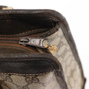 GUCCI GG Supreme Web Sherry Line Hand Bag PVC Beige Gold Auth BA6782-13