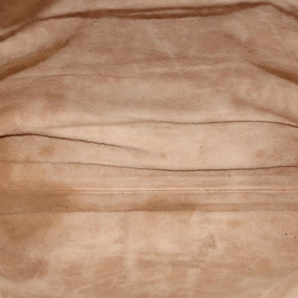 GUCCI GG Supreme Web Sherry Line Hand Bag PVC Beige Gold Auth BA6782