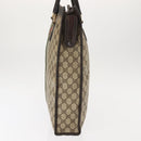 GUCCI GG Supreme Web Sherry Line Hand Bag PVC Beige Gold Auth BA6782-4