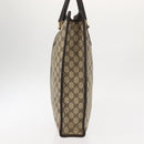 GUCCI GG Supreme Web Sherry Line Hand Bag PVC Beige Gold Auth BA6782-5