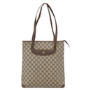 GUCCI GG Supreme Hand Bag PVC Beige Gold 156 02 905 Auth BA6783-13