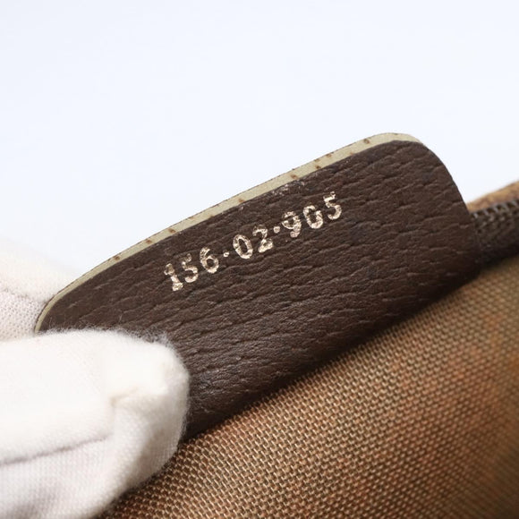 GUCCI GG Supreme Hand Bag PVC Beige Gold 156 02 905 Auth BA6783