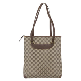 GUCCI GG Supreme Hand Bag PVC Beige Gold 156 02 905 Auth BA6783 - 0