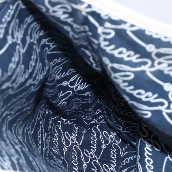 GUCCI Tote Bag Nylon Leather Navy 170008 Auth BA6786