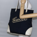 GUCCI Tote Bag Nylon Leather Navy 170008 Auth BA6786-21