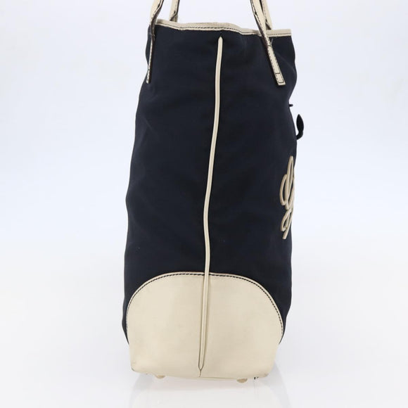 GUCCI Tote Bag Nylon Leather Navy 170008 Auth BA6786