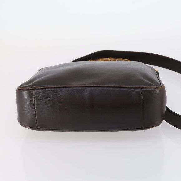 GUCCI Bamboo Hand Bag Leather 2way Brown Auth BA6789