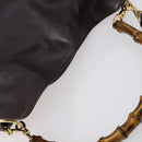 GUCCI Bamboo Hand Bag Leather 2way Brown Auth BA6789-6