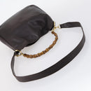 GUCCI Bamboo Hand Bag Leather 2way Brown Auth BA6789-7