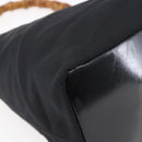 GUCCI Bamboo Hand Bag Nylon Black Silver 000 0531 Auth BA6790-11