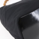 GUCCI Bamboo Hand Bag Nylon Black Silver 000 0531 Auth BA6790-13