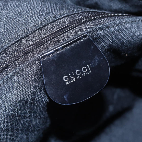 GUCCI Bamboo Hand Bag Nylon Black Silver 000 0531 Auth BA6790