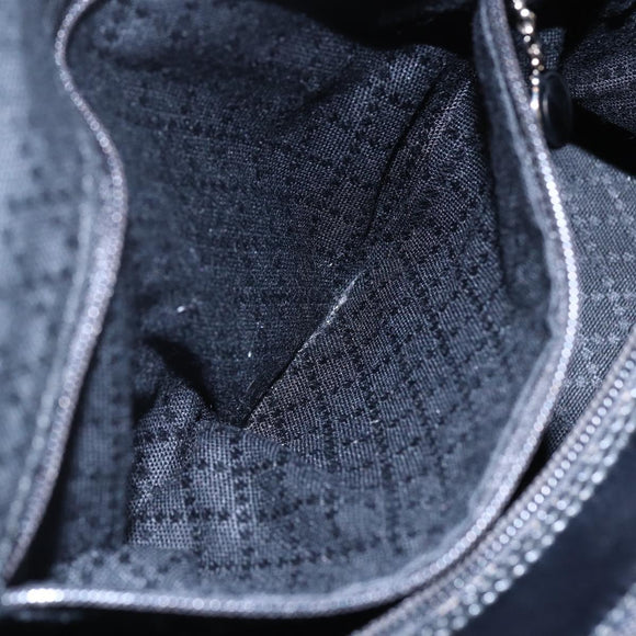 GUCCI Bamboo Hand Bag Nylon Black Silver 000 0531 Auth BA6790