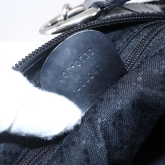 GUCCI Bamboo Hand Bag Nylon Black Silver 000 0531 Auth BA6790