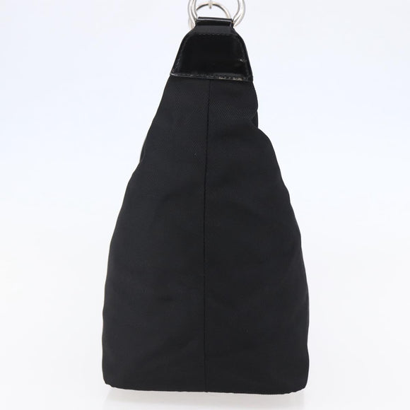 GUCCI Bamboo Hand Bag Nylon Black Silver 000 0531 Auth BA6790