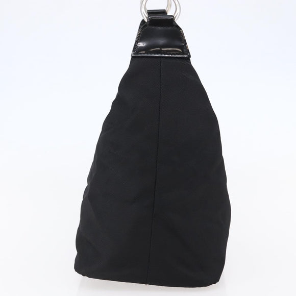 GUCCI Bamboo Hand Bag Nylon Black Silver 000 0531 Auth BA6790