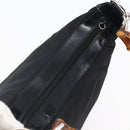 GUCCI Bamboo Hand Bag Nylon Black Silver 000 0531 Auth BA6790-6