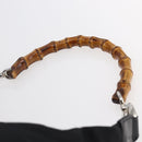 GUCCI Bamboo Hand Bag Nylon Black Silver 000 0531 Auth BA6790-8