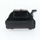 GUCCI Bamboo Rucksack Veloursleder Schwarz Auth BA6791-5