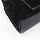 GUCCI Bamboo Rucksack Veloursleder Schwarz Auth BA6791-17