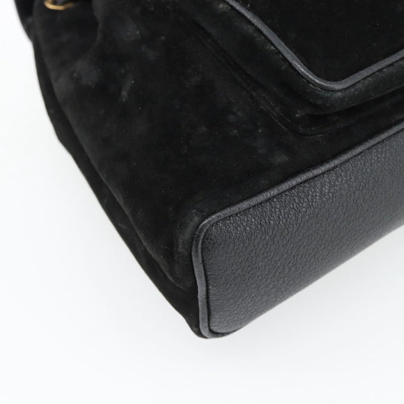 GUCCI Bamboo Rucksack Veloursleder Schwarz Auth BA6791