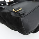 GUCCI Bamboo Rucksack Veloursleder Schwarz Auth BA6791-9