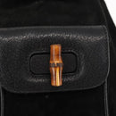 GUCCI Bamboo Backpack Suede Leather Black Auth BA6791-19