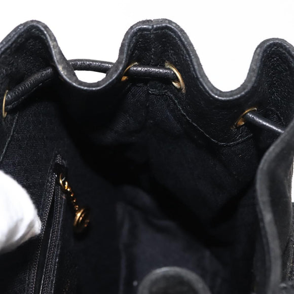 GUCCI Bamboo Backpack Suede Leather Black Auth BA6791