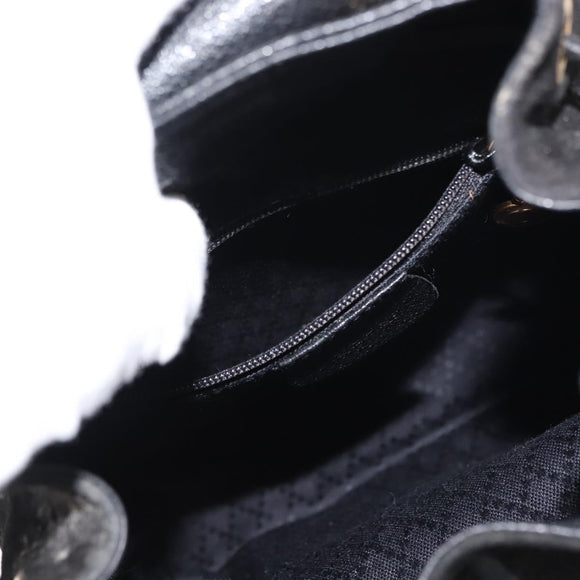 GUCCI Bamboo Backpack Suede Leather Black Auth BA6791