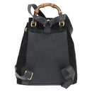 GUCCI Bamboo Rucksack Veloursleder Schwarz Auth BA6791-2