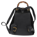 GUCCI Bamboo Backpack Suede Leather Black Auth BA6791-2