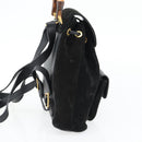 GUCCI Bamboo Rucksack Veloursleder Schwarz Auth BA6791-3