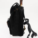 GUCCI Bamboo Backpack Suede Leather Black Auth BA6791-3