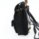 GUCCI Bamboo Rucksack Veloursleder Schwarz Auth BA6791-4