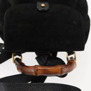 GUCCI Bamboo Backpack Suede Leather Black Auth BA6791-6