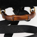 GUCCI Bamboo Backpack Suede Leather Black Auth BA6791-7