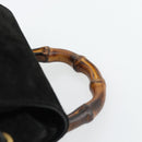 GUCCI Bamboo Rucksack Veloursleder Schwarz Auth BA6791-14