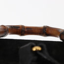 GUCCI Bamboo Backpack Suede Leather Black Auth BA6791-14