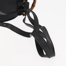 GUCCI Bamboo Backpack Suede Leather Black Auth BA6791-8