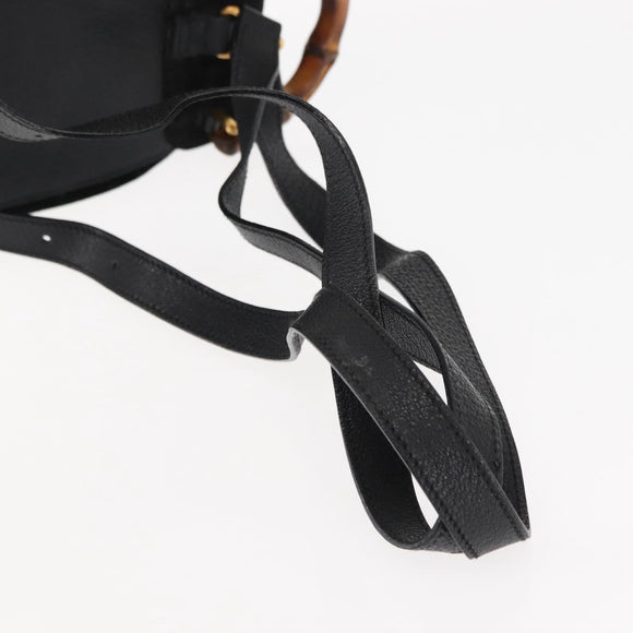 GUCCI Bamboo Backpack Suede Leather Black Auth BA6791