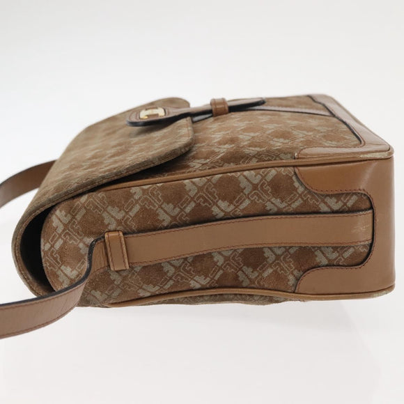 Salvatore Ferragamo Shoulder Bag Suede Beige Auth ba6792