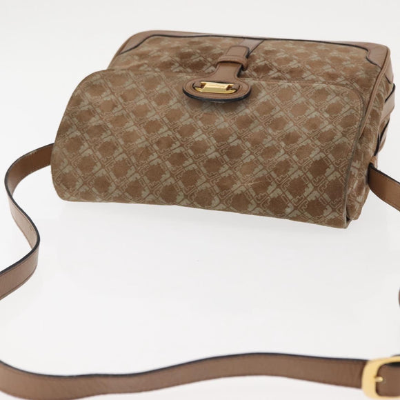 Salvatore Ferragamo Shoulder Bag Suede Beige Auth ba6792