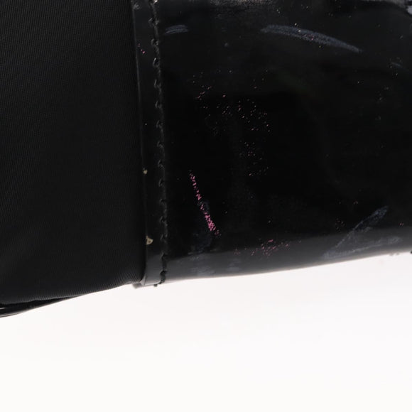 Salvatore Ferragamo Vala Shoulder Bag Nylon Enamel Black Auth BA6793