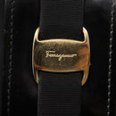 Salvatore Ferragamo Vala Shoulder Bag Nylon Enamel Black Auth BA6793-18