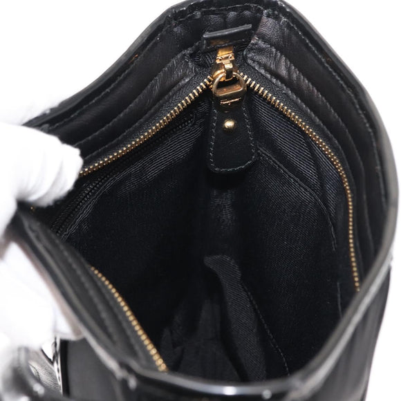 Salvatore Ferragamo Vala Shoulder Bag Nylon Enamel Black Auth BA6793